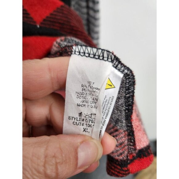 White Birch Womens BOHO Sweater Dress XL Black Red Plaid Soft Knit Long Sleeve - Picture 4 of 7